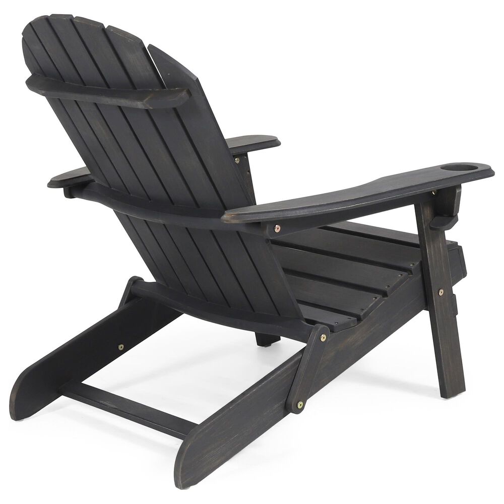 Hearth and Haven Bellwood Outdoor Folding Adirondack Chair in Dark Grey, , large