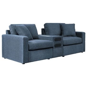 Ashley Modmax 3-Piece Stationary Loveseat with Audio Console in Ink, , large