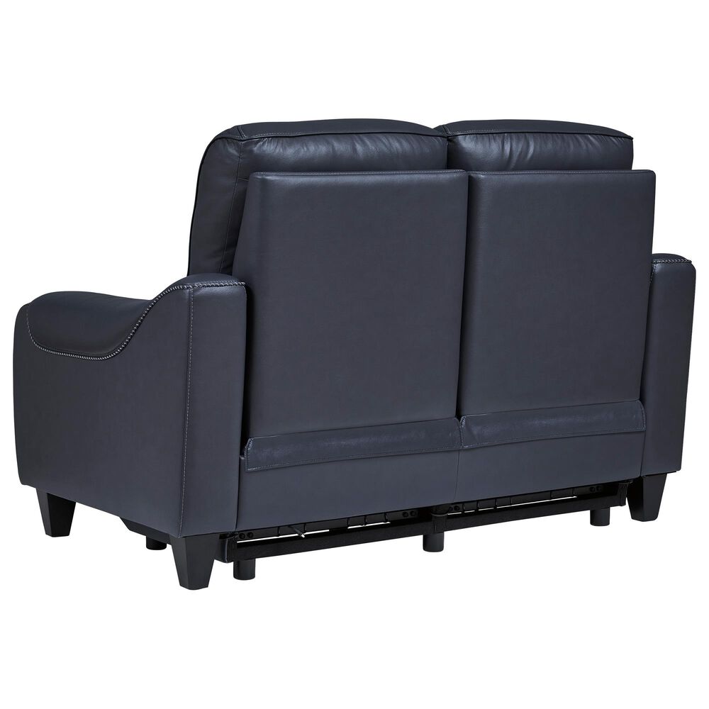 Ashley Mercomatic Power Reclining Loveseat with Adjustable Headrest in Ocean, , large
