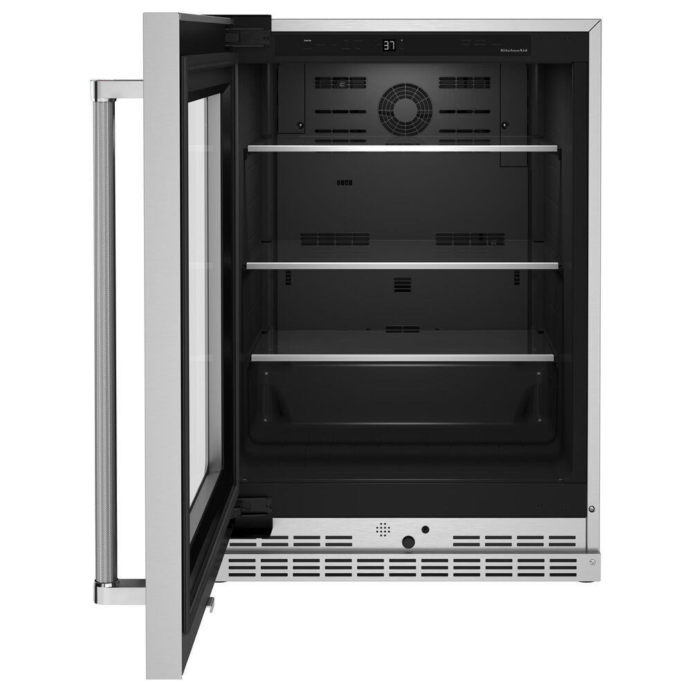 KitchenAid 24&quot; Undercounter Refrigerator with Glass Door and Shelves in Stainless Steel, , large