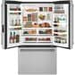 Cafe 23.1 Cu. Ft. Counter-Depth French Door Refrigerator Energy Star in Stainless Steel with Brushed Stainless Handles, , large