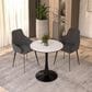 Leisuremod Leisuremod Bristol 24 round dining table Black base with marbled MDF top, , large
