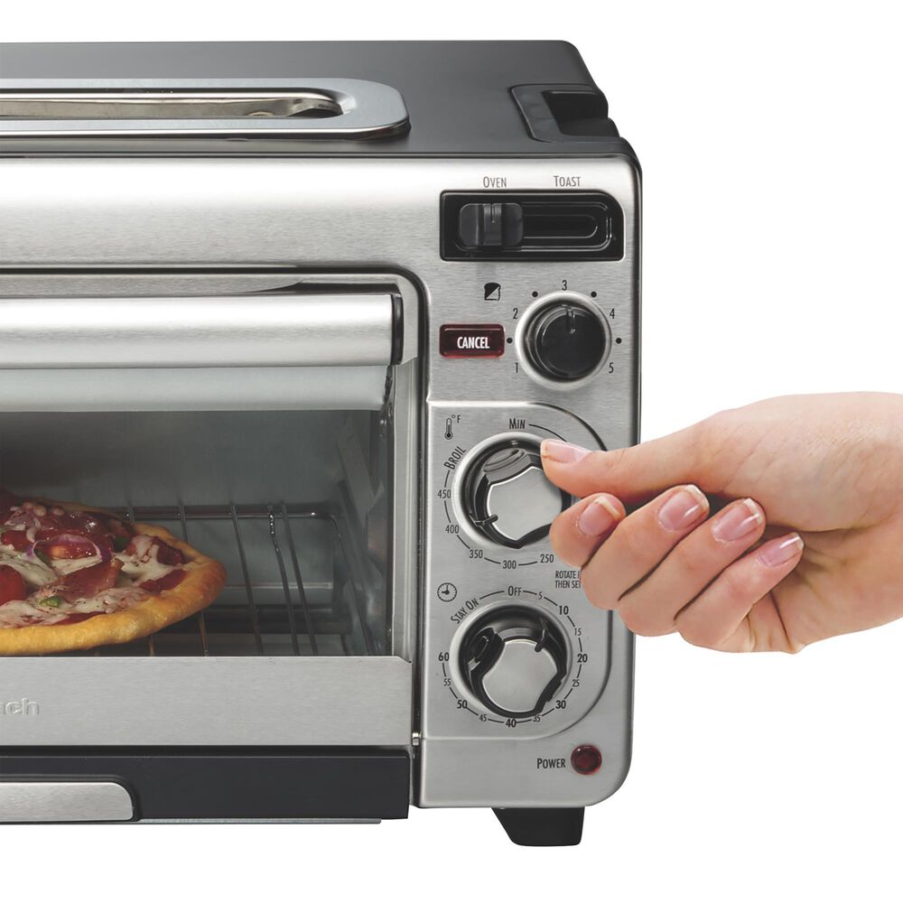 Hamilton Beach 2-Slice 2-In-1 Oven and Toaster in Stainless Steel, , large