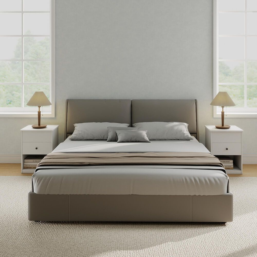 HOMLUX 1-Drawer Lift Top Nightstand in Solid White, , large