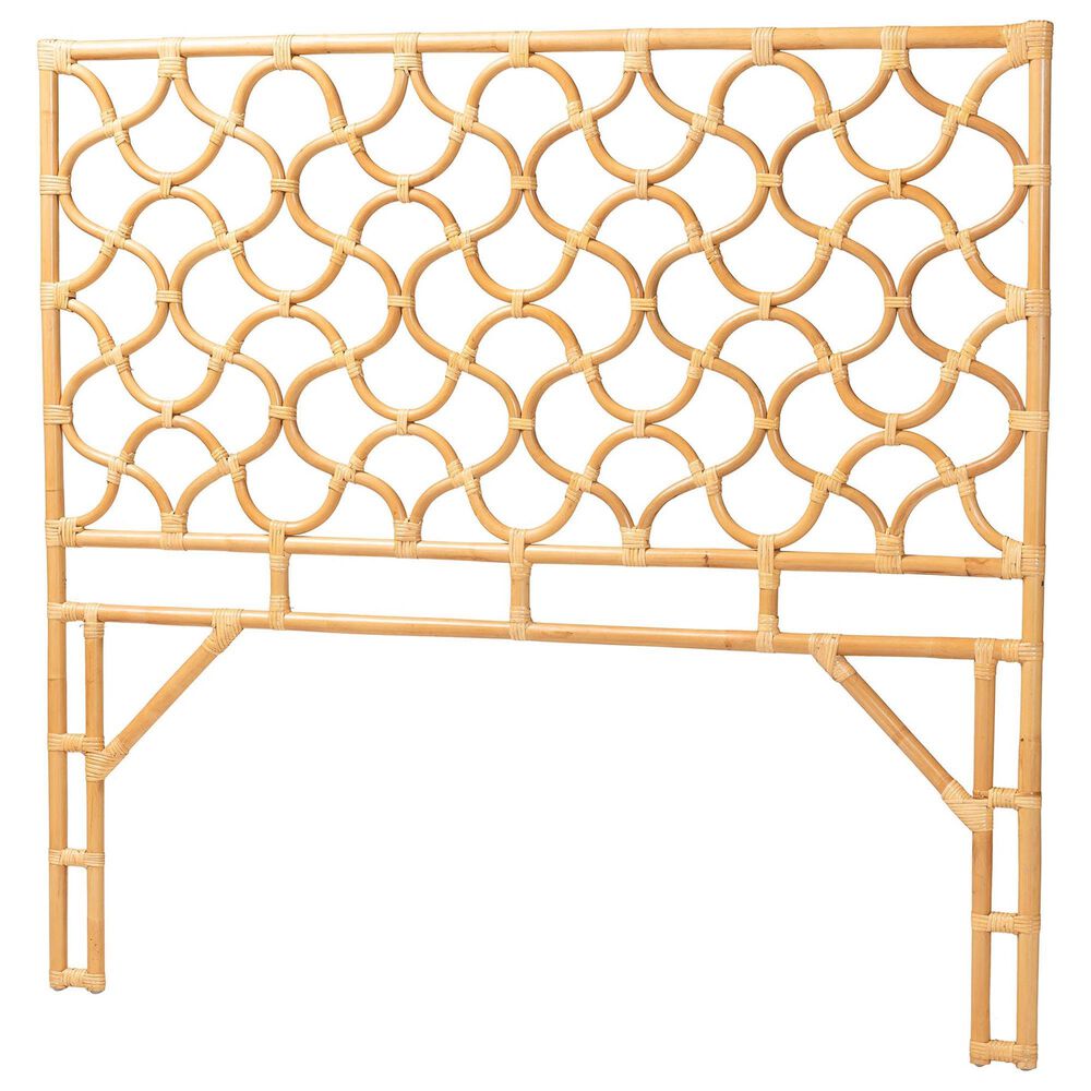 Baxton Studio Kalcya Queen Standalone Headboard in Light Honey, , large
