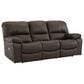 Ashley Leesworth Power Reclining Sofa and Recliner Set in Dark Brown, , large