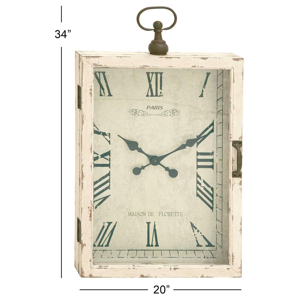 Maple and Jade 20&quot; x 34&quot; Wall Clock in White and Black, , large
