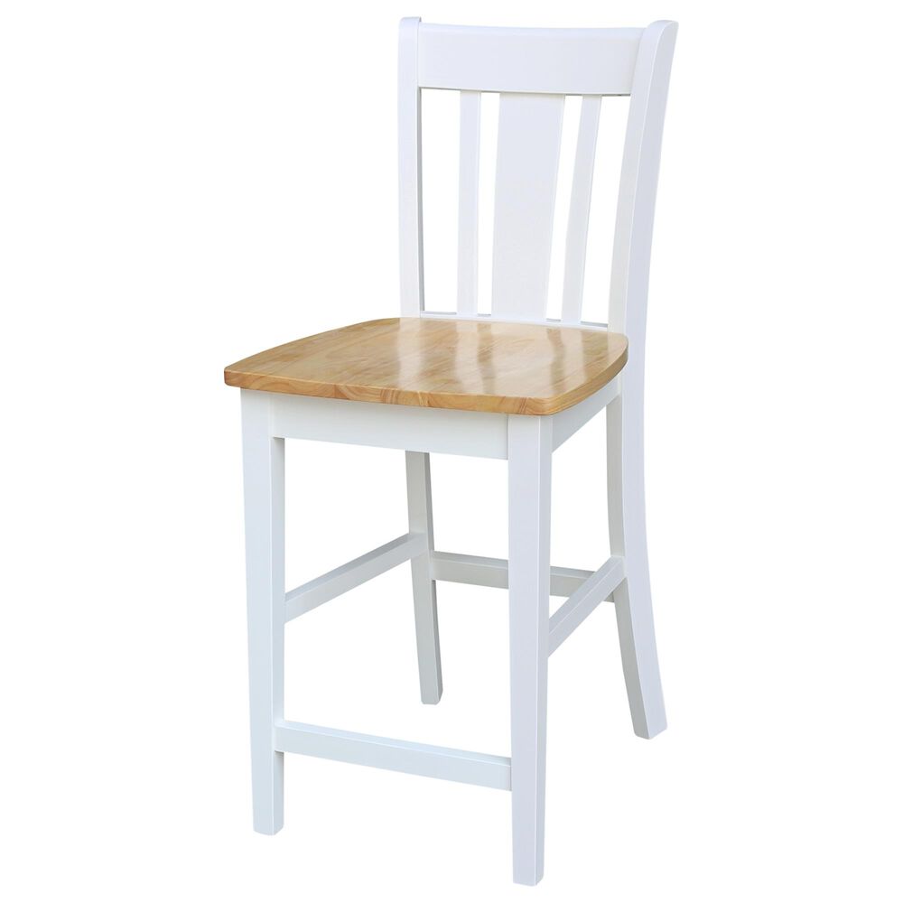 International Concepts San Remo 24" Counter Stool in White/Natural, , large