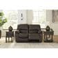 Ashley Leesworth Power Reclining Loveseat in Dark Brown, , large