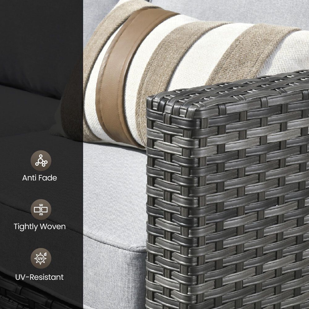 HOMLUX 9-Piece Outdoor Conversation Set in Gray, , large