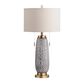Crestview Collection Nessa Carved Leaves Table Lamp in Blue, , large