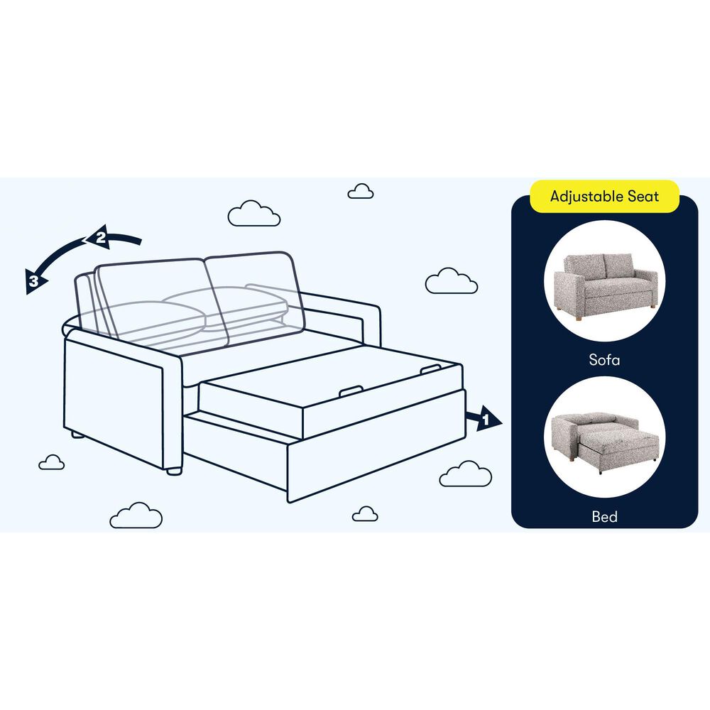Lifestyle Solutions Tyler Convertible Sofa in Light Grey, , large