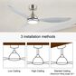 HOMLUX 52" Indoor Ceiling Fan with LED Light in Silver, , large