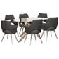 SUNSET Aldo and Ava 7-Piece Rectangular Dining Set in Clear and Chrome, , large