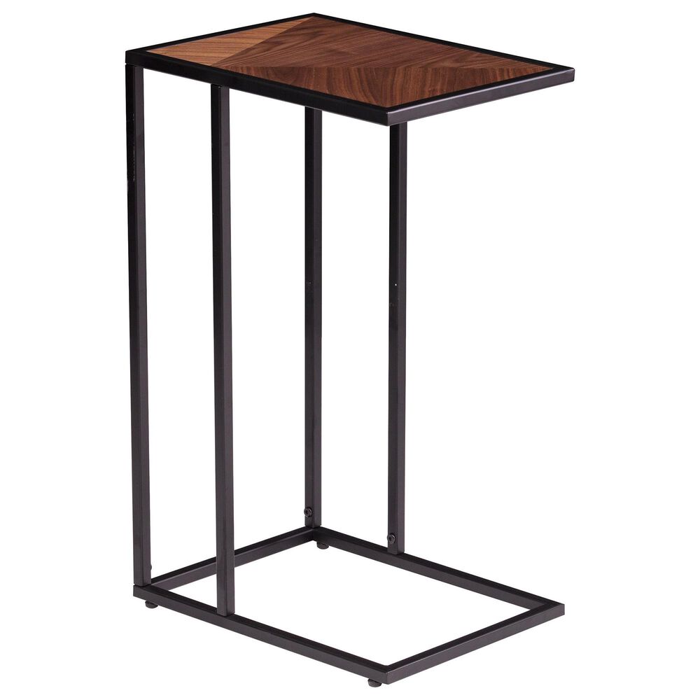 Southern Enterprises Bloxham C-Table in Walnut and Black, , large