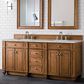 James Martin Vanities Bristol 72" Double Bathroom Vanity in Saddle Brown with 3 cm Eternal Jasmine Pearl Silestone Top, Rectangular Sinks and FreePower Wireless Charger, , large