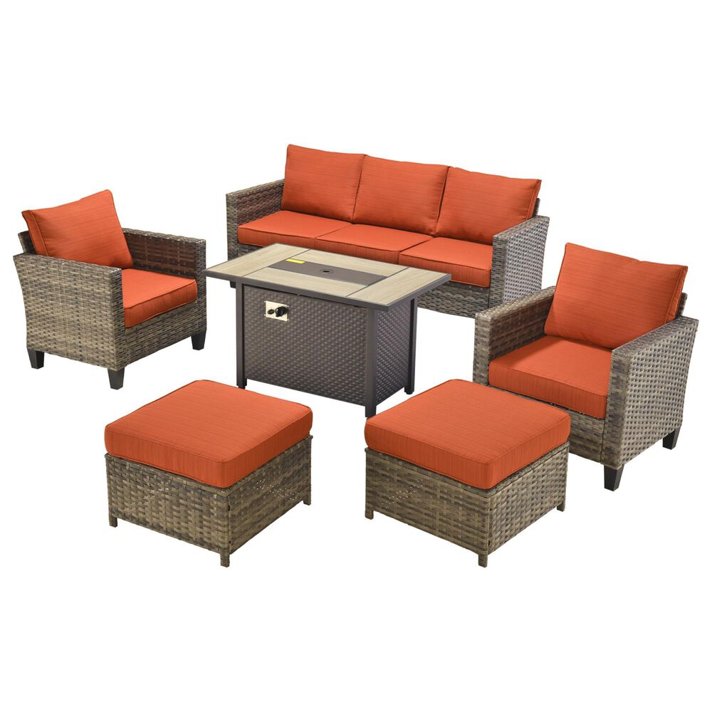 HOMLUX 6-Piece Patio Set in Orange, , large
