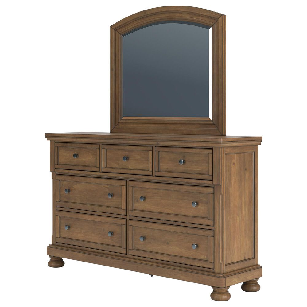 Ashley Feddinger 7-Drawer Dresser and Mirror in Chestnut Brown, , large