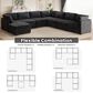 Noviland HOMLUX 8-Piece Mod L-Sectional with Chaise in Black, , large