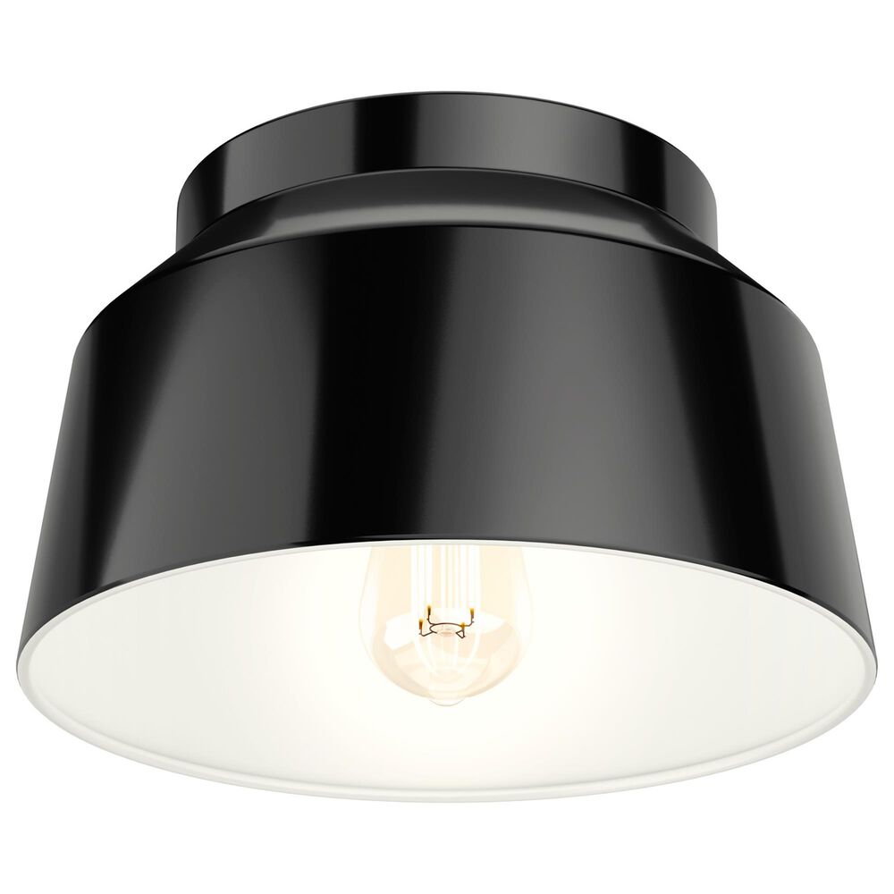 Hunter Cranbrook 1-Light Flush Mount in Matte Black, , large