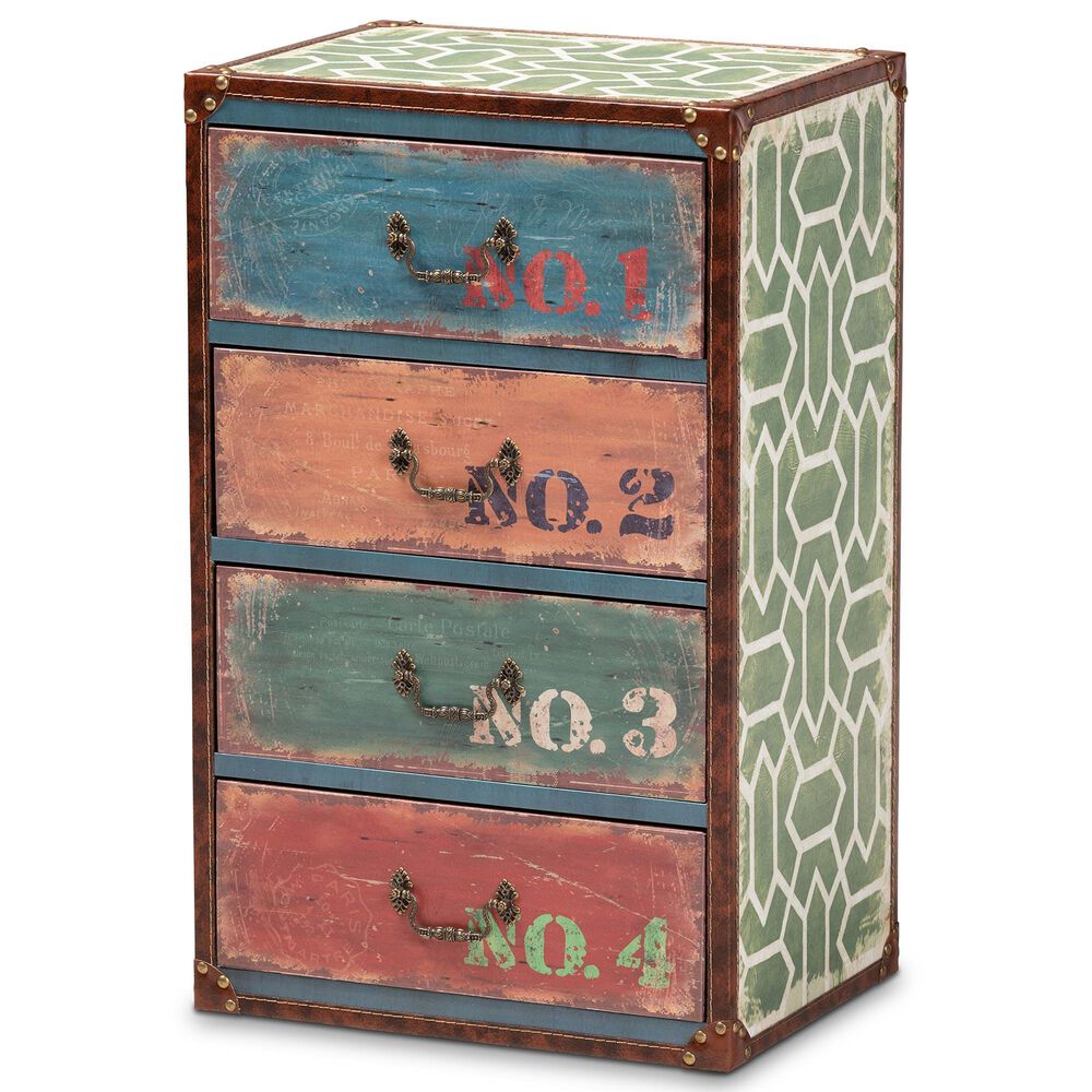 Baxton Studio Amandine 4-Drawer Accent Storage Cabinet in Multicolor, , large