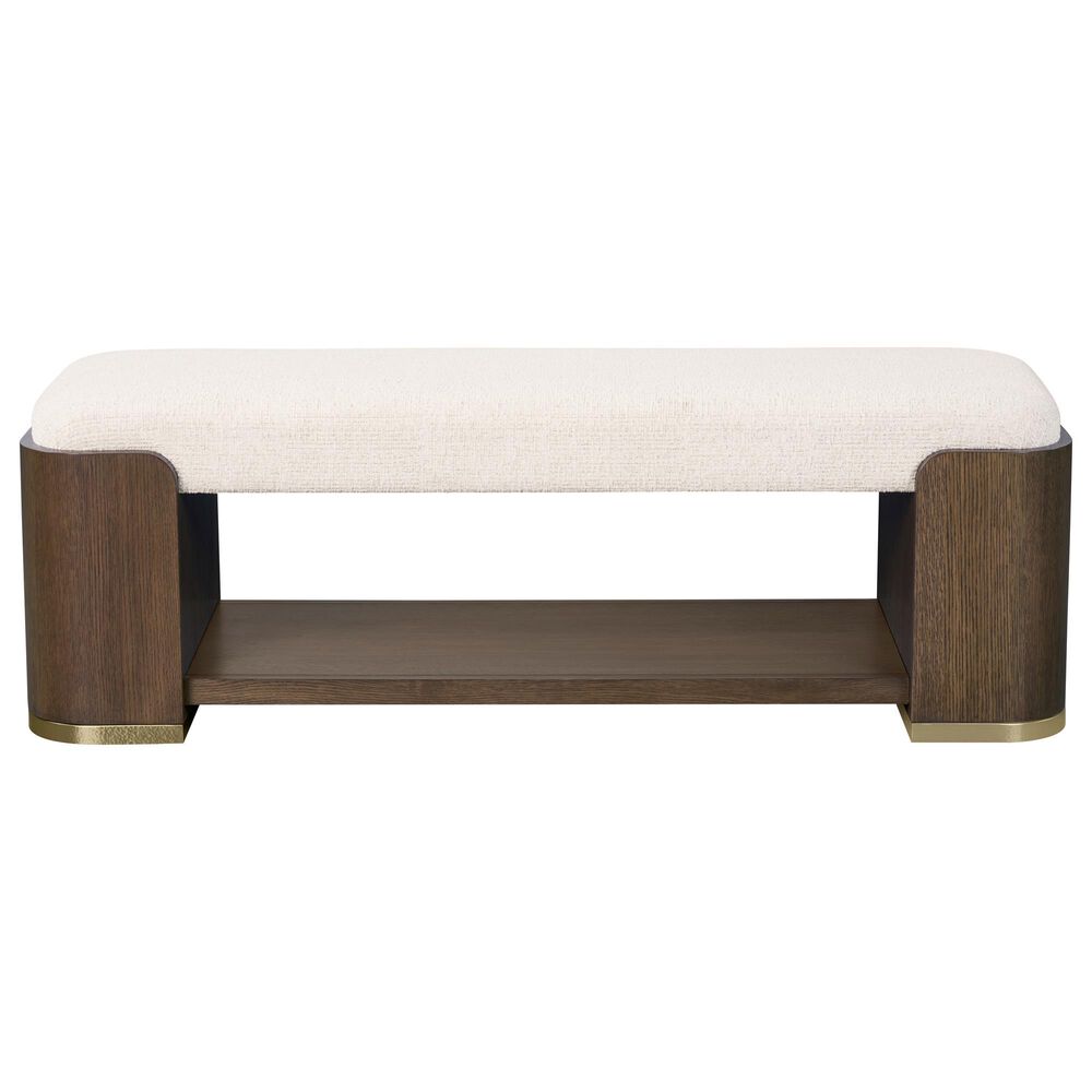 Century Furniture Carino Upholstered Bench in Cocoa, , large
