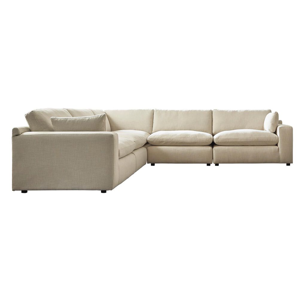 Signature Design by Ashley Elyza 5-Piece L-Shaped Sectional in Linen, , large