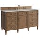 James Martin Brittany 60" Single Bathroom Vanity in Pecan with 3 cm Siberian Silestone Top, Rectangular Sink and FreePower Wireless Charger, , large