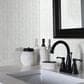 Shaw Geoscape Chevron White 11.61" x 11.02" Ceramic Mosaic Sheet, , large