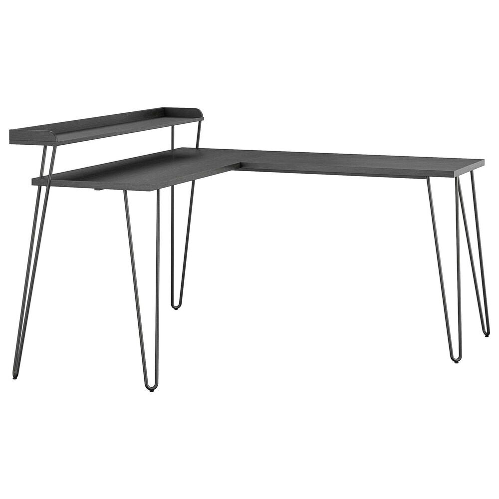DHP Deacon L-Desk in Black Oak, , large