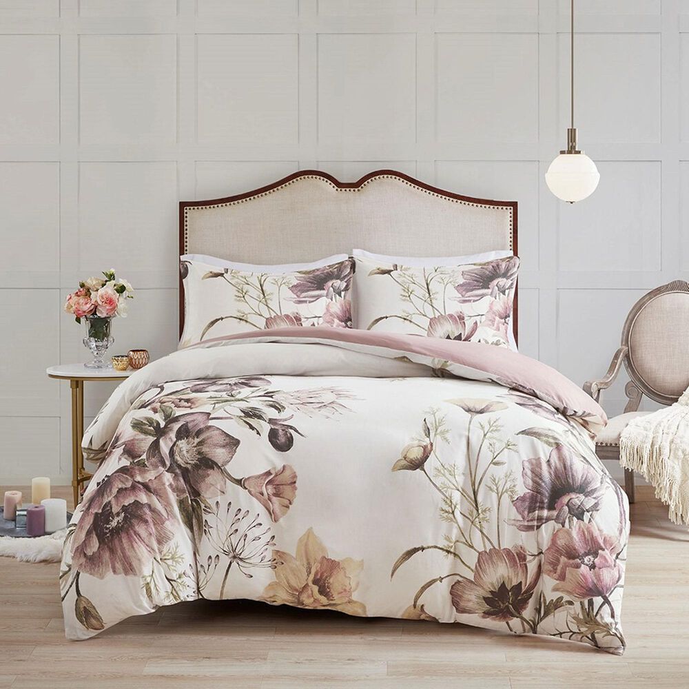 Hampton Park Cassandra 3-Piece Full/Queen Duvet Cover Set in Blush, , large