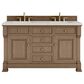 James Martin Vanities Brookfield 60" Double Bathroom Vanity in Pecan with 3 cm Eternal Jasmine Pearl Silestone Top, Rectangular Sinks and FreePower Wireless Charger, , large