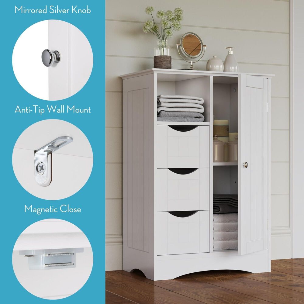 RiverRidge Home Ashland 1-Door Floor Cabinet in White, , large