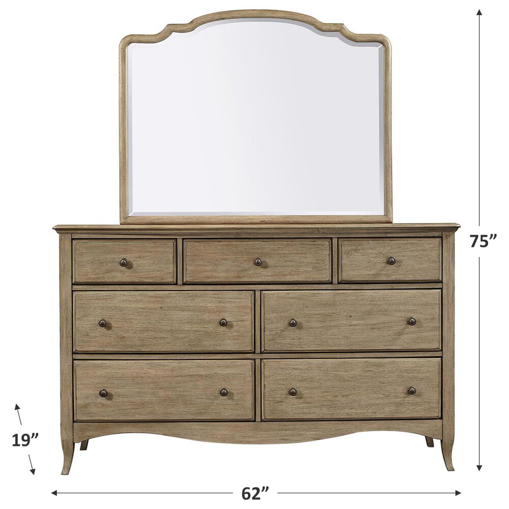Riva Ridge Provence 7 Drawer Dresser with Mirror in Patine, , large