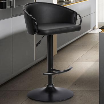 Blue River Montego Adjustable Swivel Barstool in Black, , large