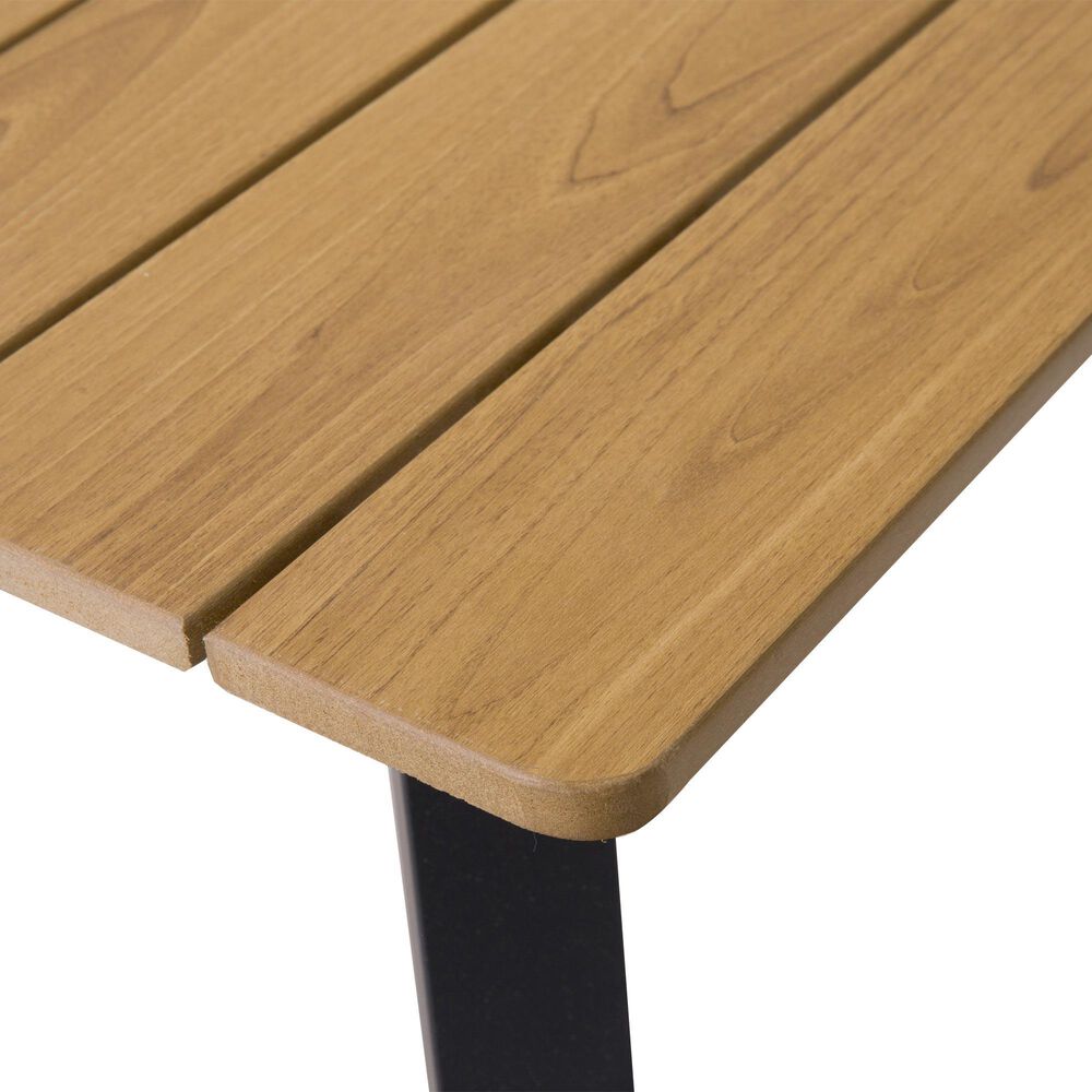 Hearth and Haven Outdoor Rectangular Dining Table with Umbrella Hole in Yellow - Table Only, , large