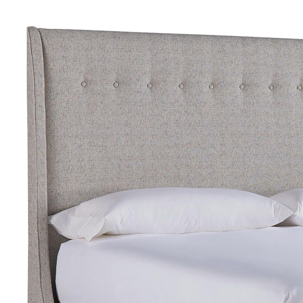 Furniture Worldwide Midtown King Wingback Bed with Coconut Metal Fabric in Flannel, , large