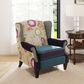 Jennifer Taylor Home Anya Arm Chair in Navy Blue, Purple, Red, Taupe and Green, , large