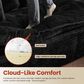 HOMLUX 112" Modern Sectional Sofa with Curved Armrests in Black, , large