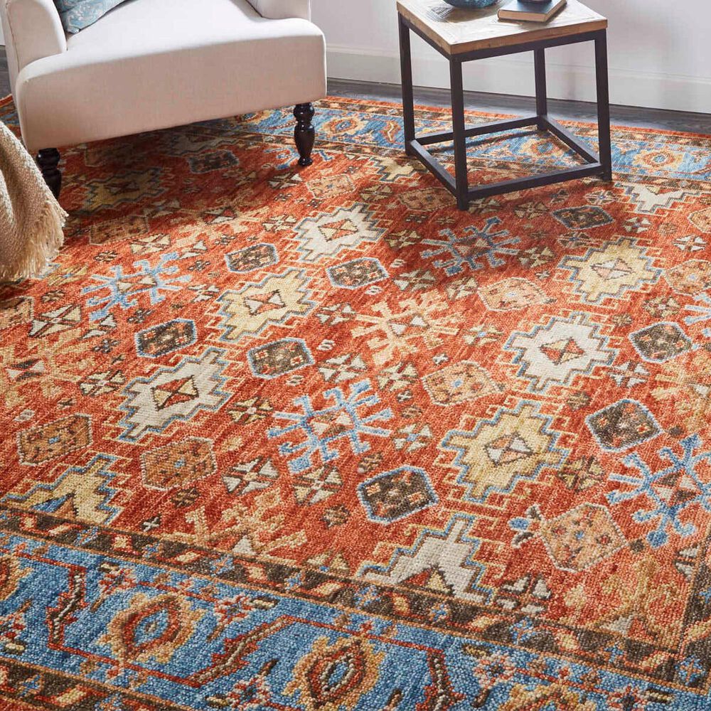 Feizy Rugs Carrington 11&#39;6&quot; x 15&#39; Orange and Blue Area Rug, , large