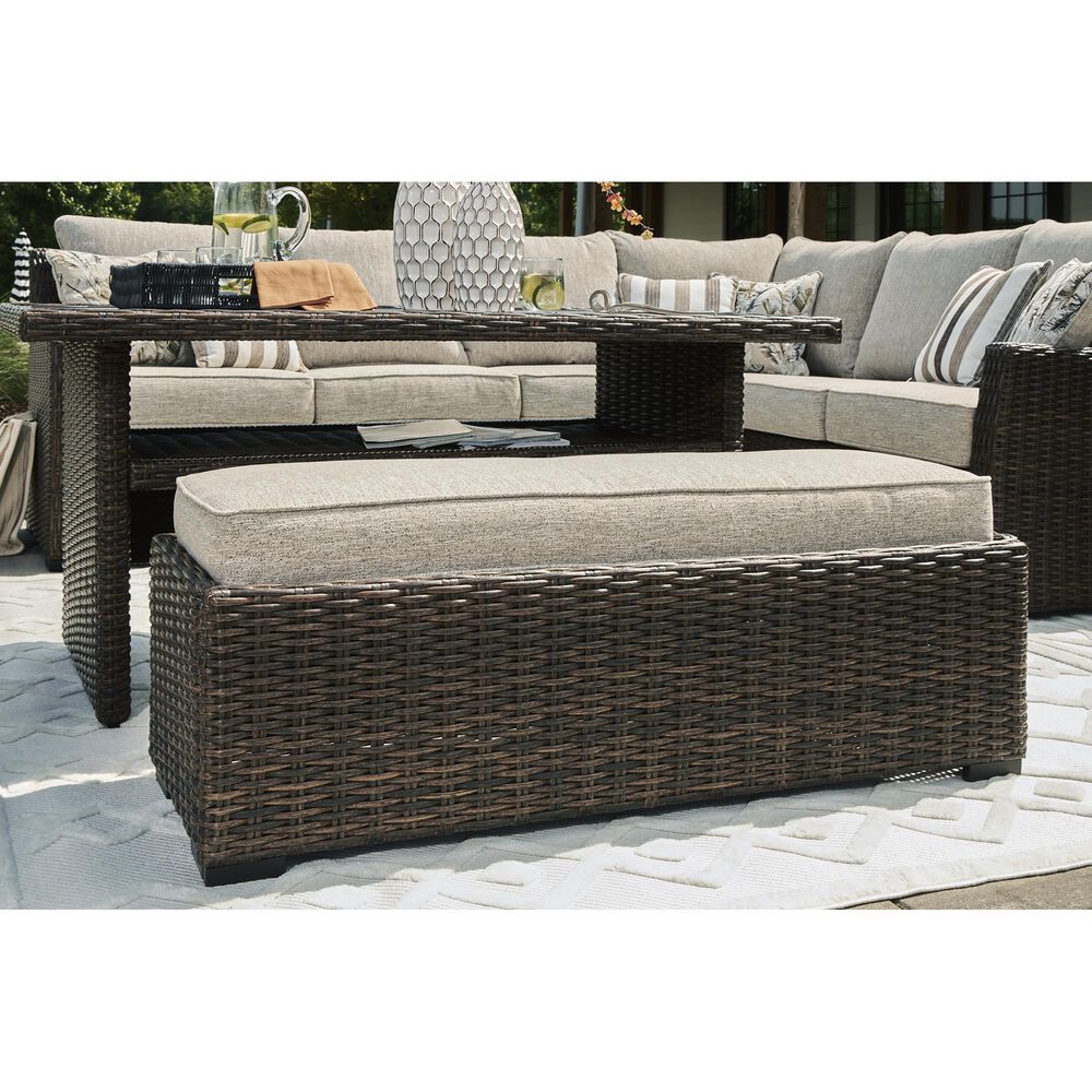 Ashley Brook Ranch 5-Piece Patio Conversation Set in Brown, , large