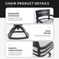 Hearth and Haven Patio Swivel Rocker Chair with Cushion in Ember Black (Set of 2), , large