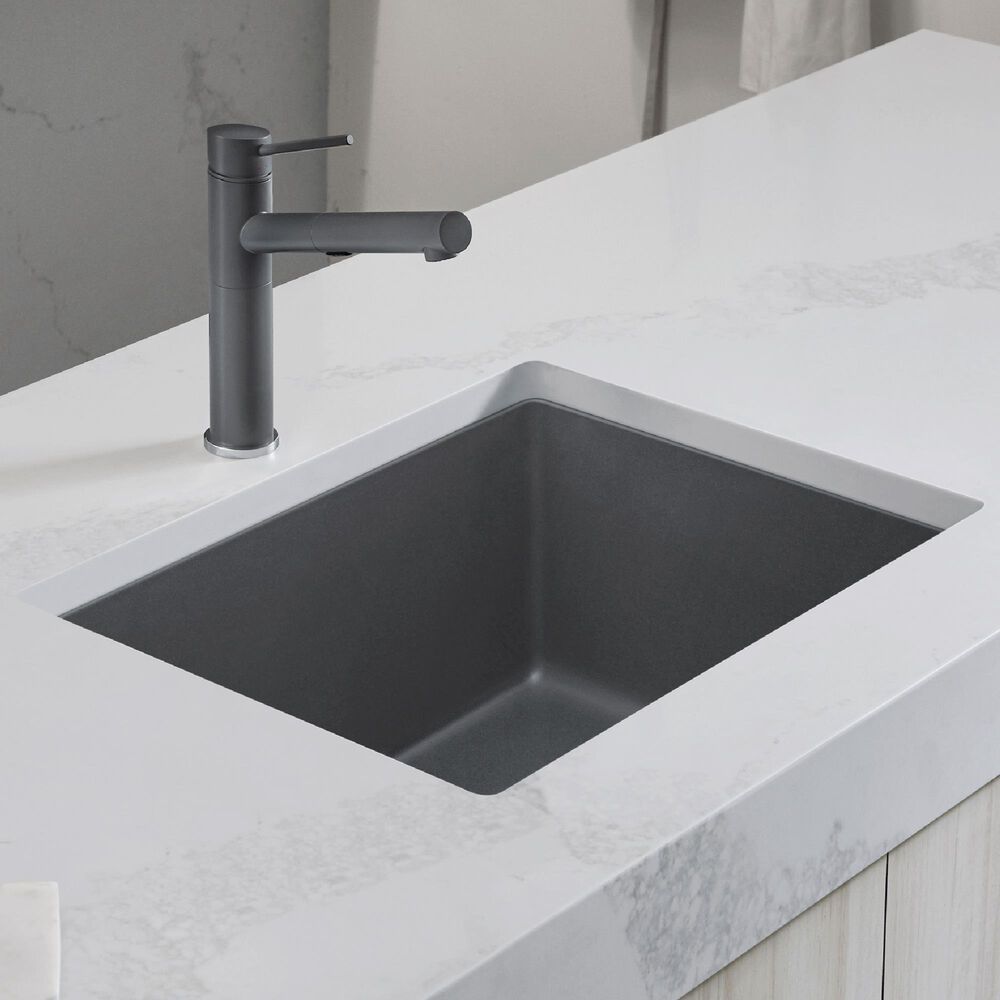Blanco Precis 24&quot; Single Bowl Kitchen Sink in Cinder, , large