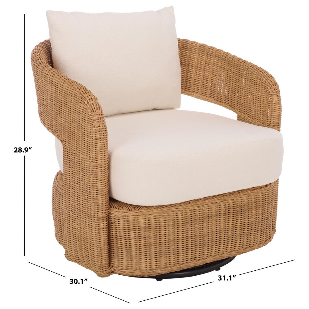 Safavieh Leanna Swivel Chair in White, , large