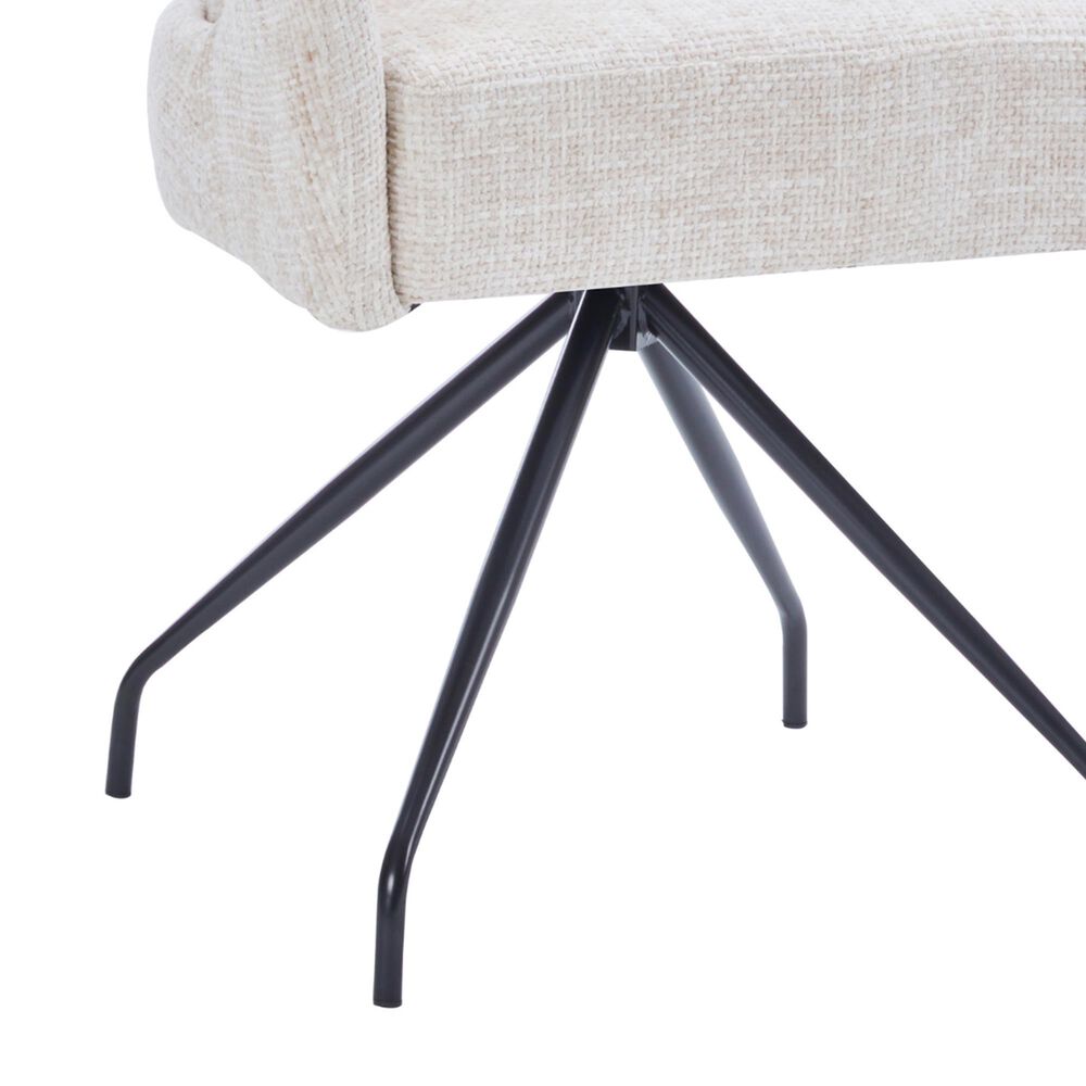 Impressions Vanity Miranda Vanity Chair with Cream Cushion in Black, , large
