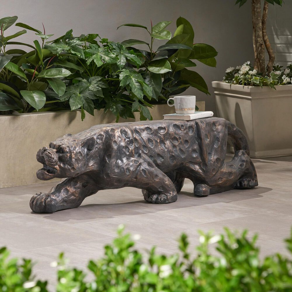 Hearth and Haven Outdoor Leopard Bench in Copper, , large