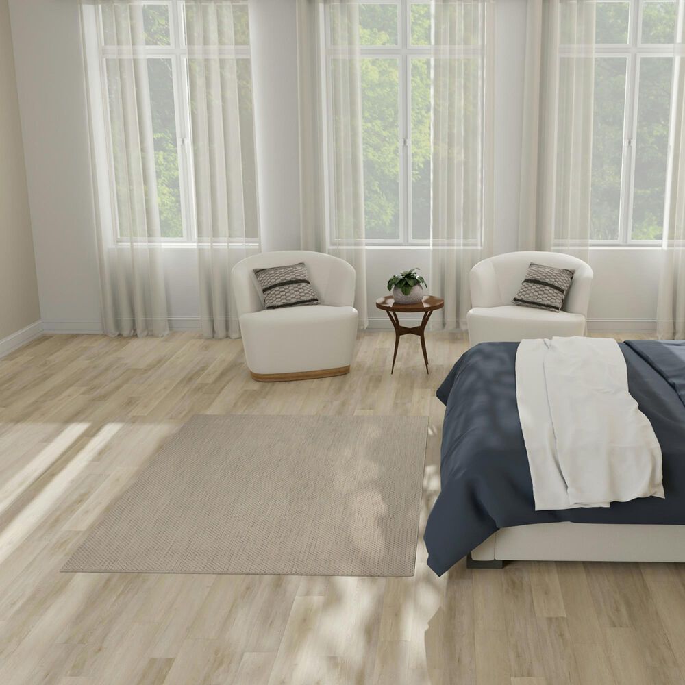 Nourison Courtyard Ivory and Silver 4&#39; x 6&#39; Indoor/Outdoor Area Rug, , large