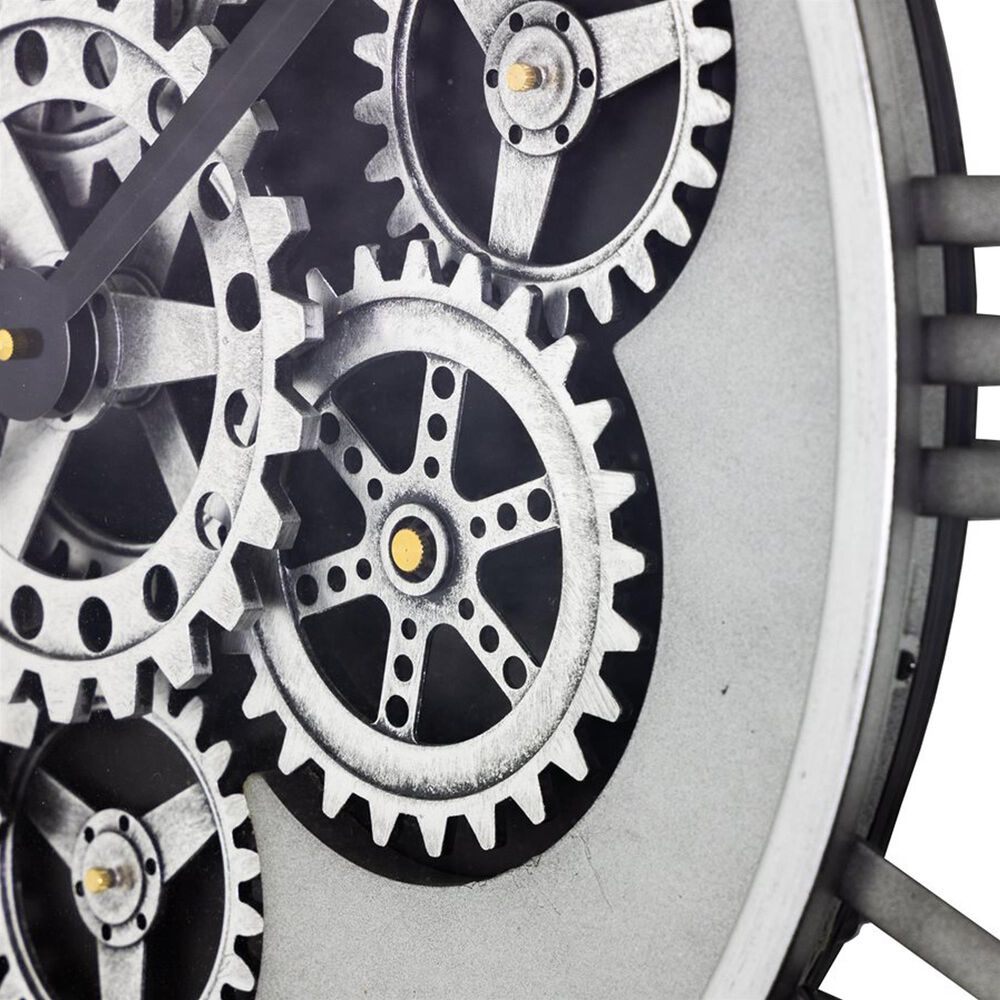 Yosemite Home Decor 32&quot; Round Gear Wall Clock in Silver, , large