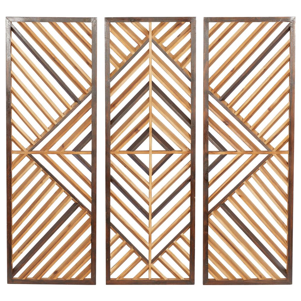 Maple and Jade 35" x 12" Wall Decor in Brown (Set of 3), , large