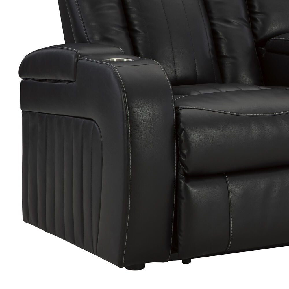 Ashley Caveman Den Power Reclining Loveseat with Console in Midnight, , large